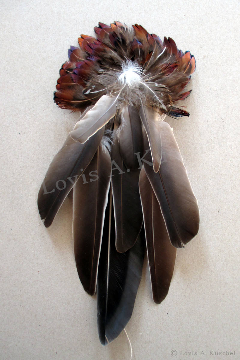 Federschmuck Herzstueck Vorderseite